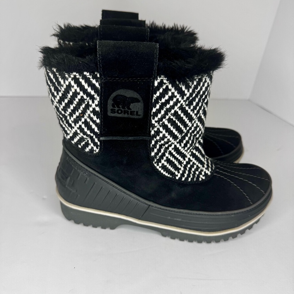 Sorel TIVOLI II Women's Waterproof Boot Suede Detailed Checker Pattern Sz5